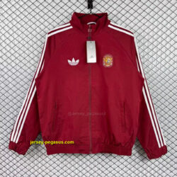 2026 Spain Burgundy Red Full Zipper Windbreaker