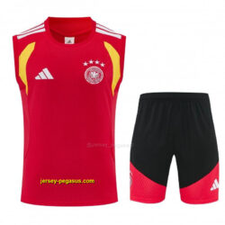 Germany Red Sleeveless Training Vest +Shorts Set