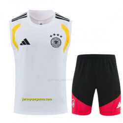Germany White Sleeveless Training Vest +Shorts Set