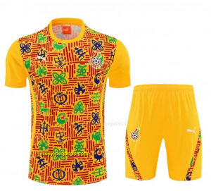 Ghana Yellow Short Sleeve+Soccer Shorts