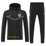 Inter Milan Black Full zipper Jacket Tracksuit+ long pants