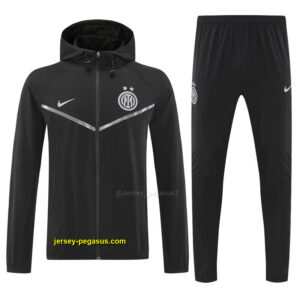 Inter Milan Black Full zipper Jacket Tracksuit+ long pants