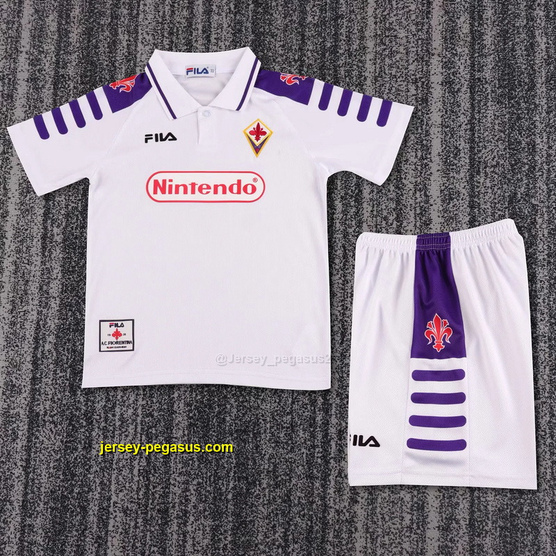 Fiorentina Away Retro Kid Kits Youth Apparels Soccer