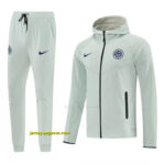 Inter Milan Light Mint Full Zipper Hooded Tracksuit + Long Pants