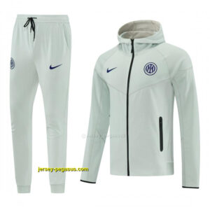 Inter Milan Light Mint Full Zipper Hooded Tracksuit + Long Pants