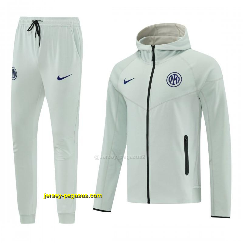 Inter Milan Light Mint Full Zipper Hooded Tracksuit + Long Pants Inter Milan Light Mint Full Zipper Hooded Tracksuit + Long Pants