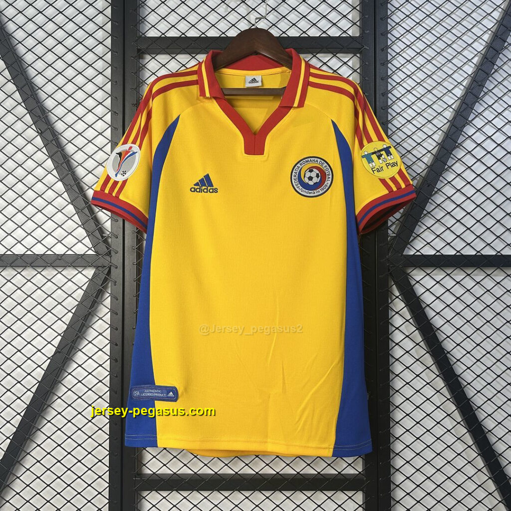 2000 Romania Home Retro Kit Vintage Shirt Soccer