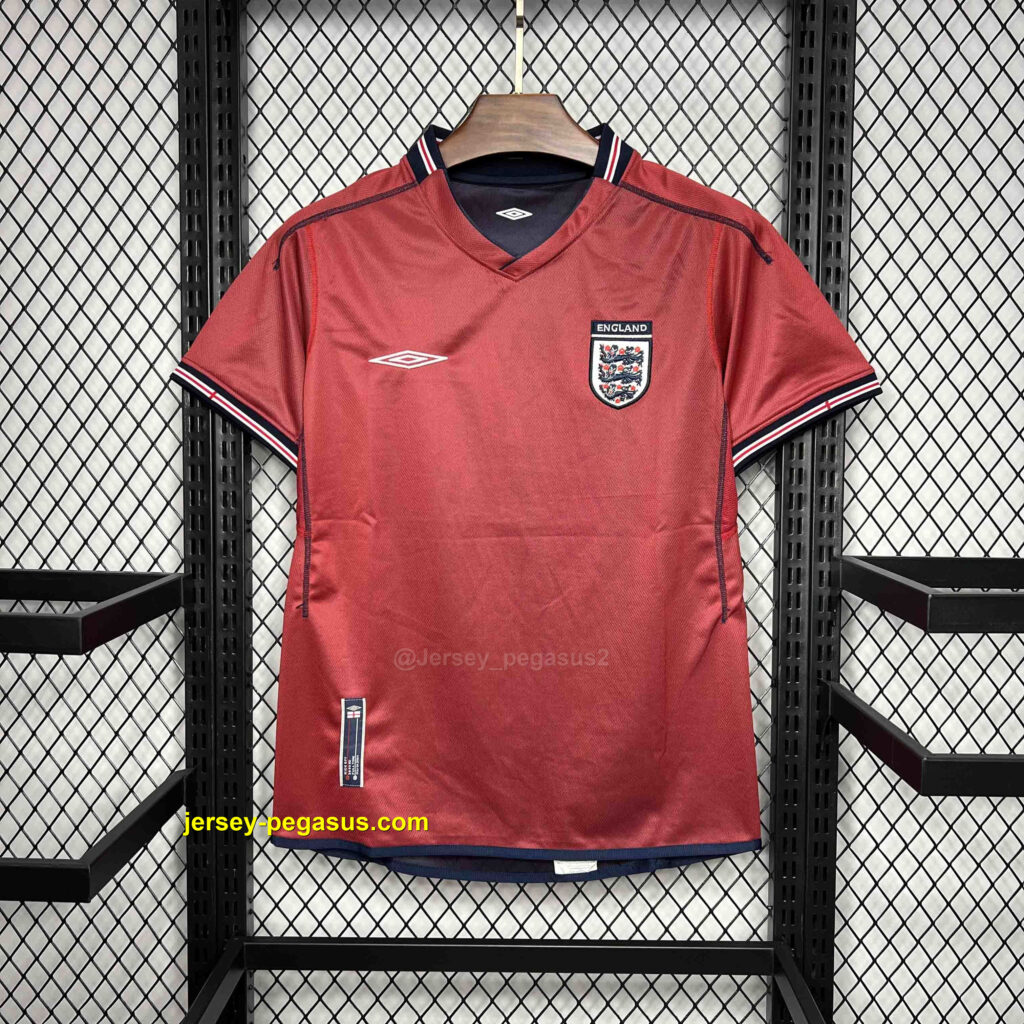 2002 England Away Retro Kit Double-Sided Uniform