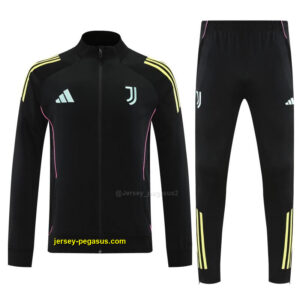 Juventus Black FULL Zipper Jacket Tracksuit +Long Pants