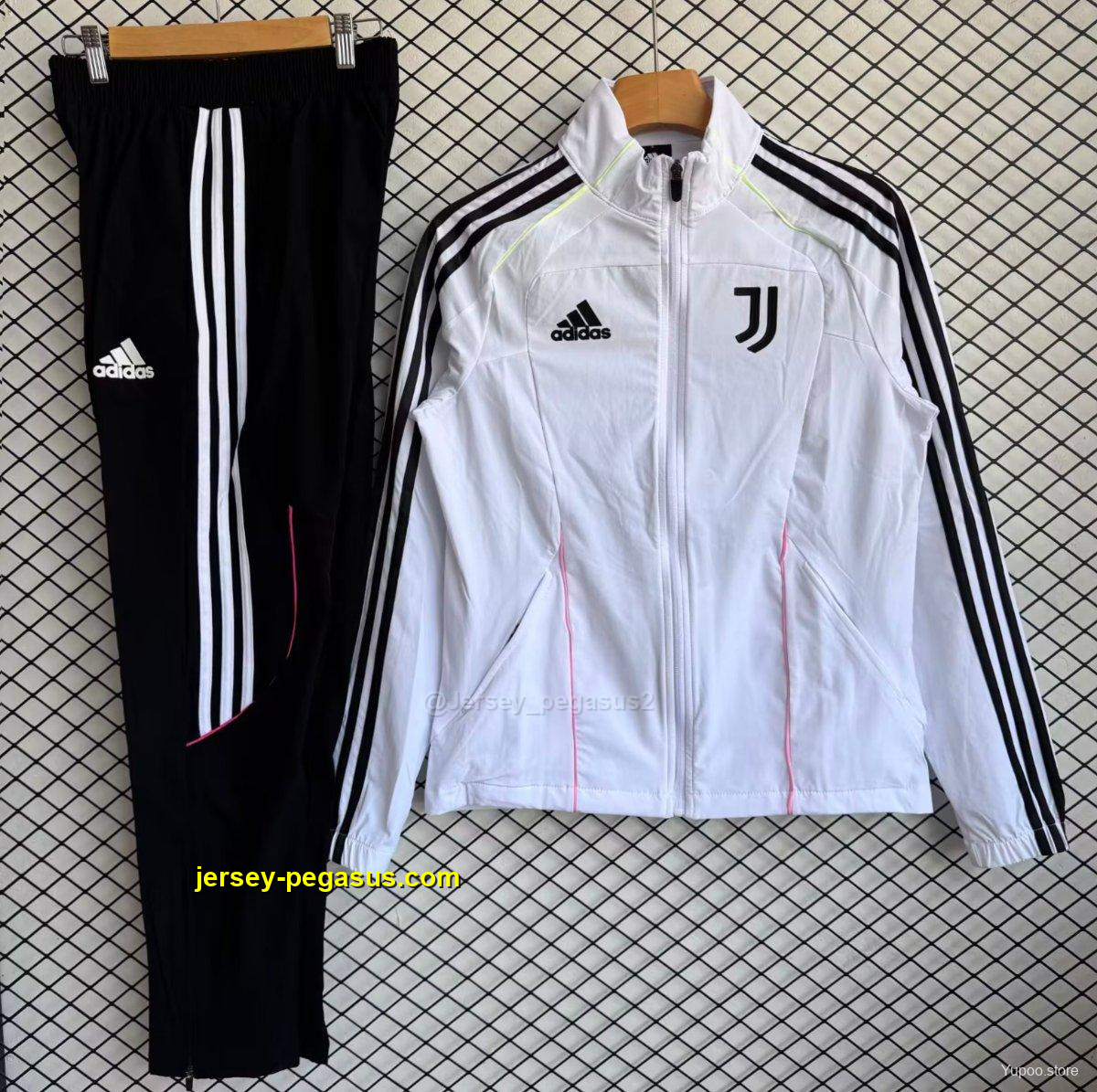 Juventus White with Black Full zipper Jacket Tracksuit+ long pants Juventus White with Black Full zipper Jacket Tracksuit+ long pants