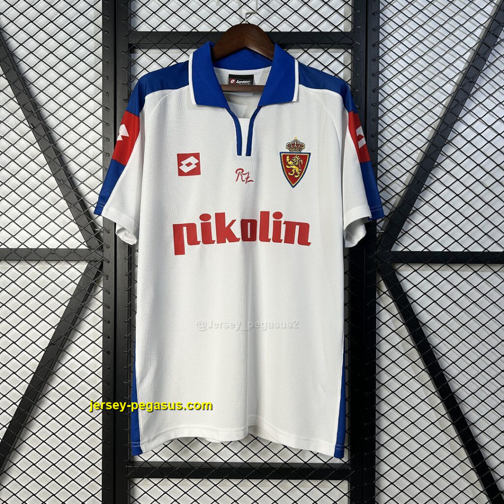 2004 Zaragoza Home Retro Kit Vintage Shirt Soccer