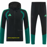 Adidas Black Full Zipper Hooded Windbreaker Jacket Tracksuit + Long Pants