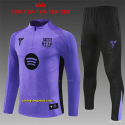 Kids Barcelona Purple Joint Edition Half Zipper Jacket+Long Pants