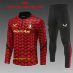 Kids Feyenoord Red Black Camouflage Half Zipper Jacket+Long Pants