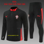 Kids Portugal Black Half Zipper Jacket+Long Pants
