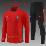 Kids Portugal Red Half Zipper Jacket+Long Pants