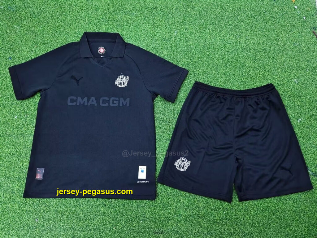Marseille 125-Year Anniversary Black Kids Kits Youth Apparels