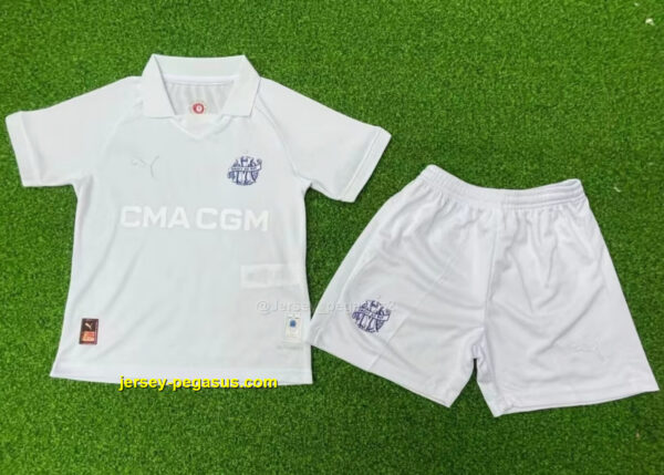 Marseille 125-Year Anniversary White Kids Kits Youth Apparels Marseille 125-Year Anniversary White Kids Kits Youth Apparels