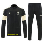 Liverpool Black & Cream Full Zipper Jacket Tracksuit + Long Pants