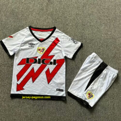 Rayo Vallecano Home Kid Kits Youth Apparels Soccer