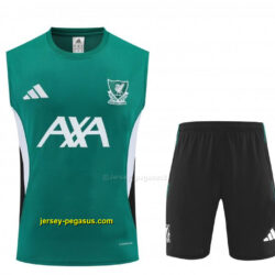 Liverpool Green Sleeveless Training Vest + Black Shorts Set