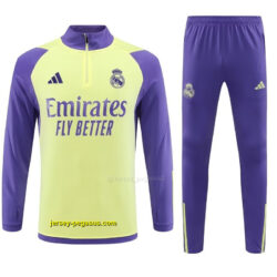 Real Madrid Adults And Kids Long Sleeve Kits Yellow Training Suits Cheap Jerseys