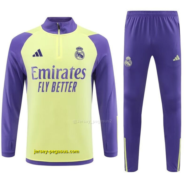 Real Madrid Adults And Kids Long Sleeve Kits Yellow Training Suits Cheap Jerseys