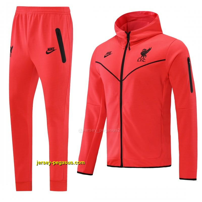 Liverpool Red Full Zipper Hooded Jacket Tracksuit + Long Pants Liverpool Red Full Zipper Hooded Jacket Tracksuit + Long Pants