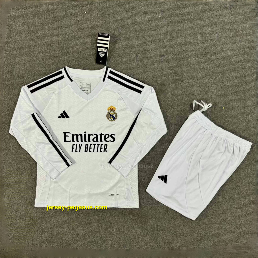 Real Madrid Home Kid Kits Long Sleeve Youth Apparels