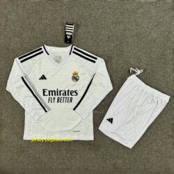 Real Madrid Home Kid Kits Long Sleeve Youth Apparels
