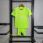 Real Madrid Kids Green Goalkeeper Kits Soccer Jerseys