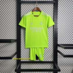 Real Madrid Kids Green Goalkeeper Kits Soccer Jerseys