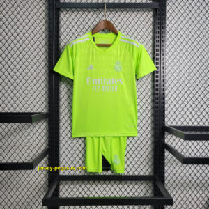 Real Madrid Kids Green Goalkeeper Kits Soccer Jerseys