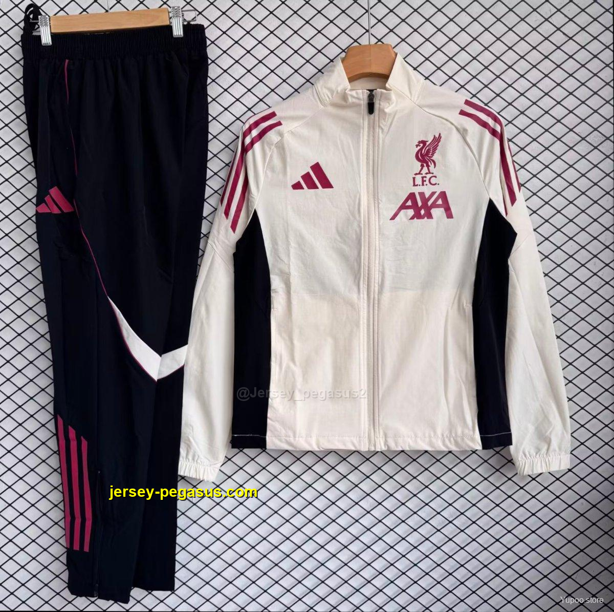Liverpool White with Black Full zipper Jacket Tracksuit+ long pants Liverpool White with Black Full zipper Jacket Tracksuit+ long pants