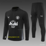 Manchester City Black Half Zipper Jacket+Long Pants