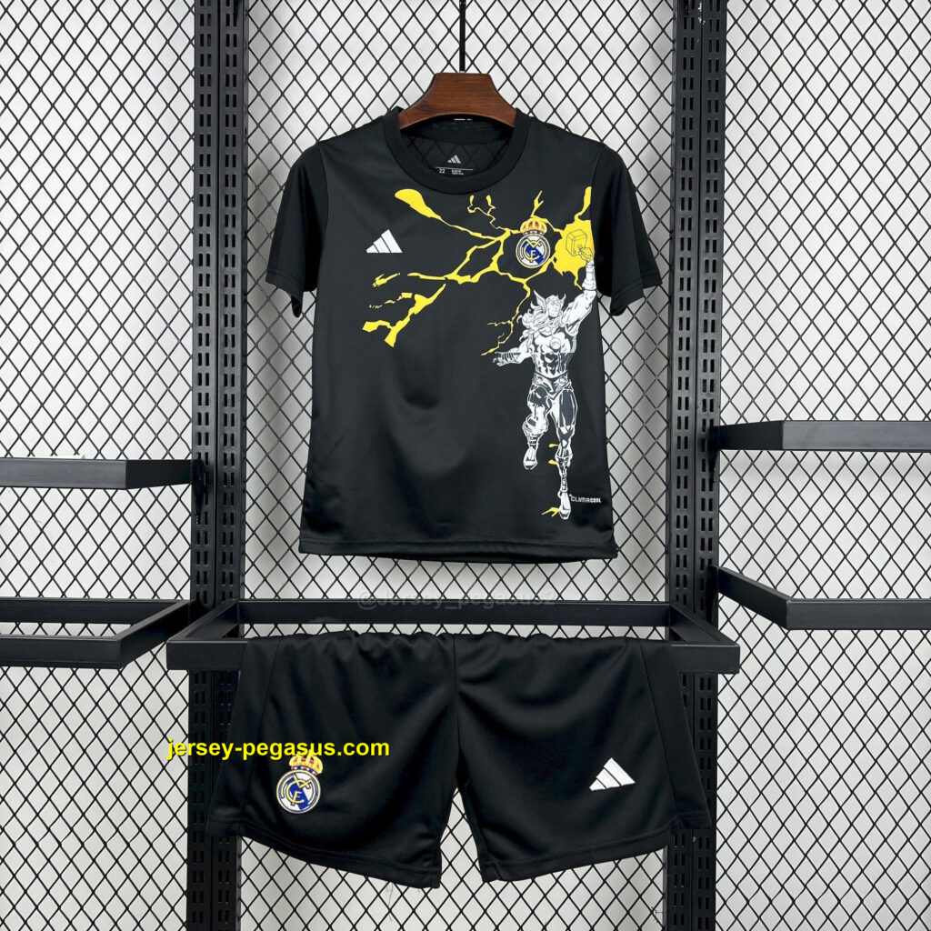 Real Madrid x Marvel Pre-Match Black Kid Kits Youth Apparels