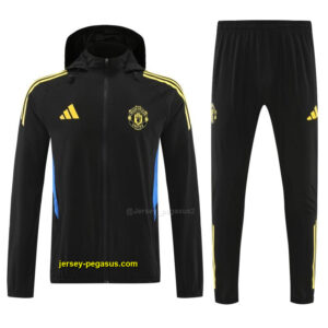 Manchester United Black Full zipper Jacket Tracksuit+ long pants