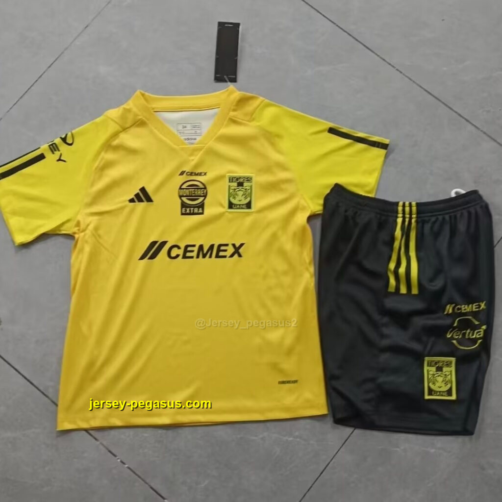 Tigres UANL Yellow Training Kids Kit Children Sets Soccer Jerseys