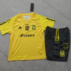 Tigres UANL Yellow Training Kids Kit Children Sets Soccer Jerseys