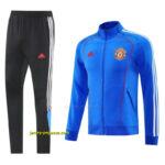 Manchester United Blue Full Zipper Jacket +Long Pants