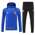 Manchester United Blue Full zipper Jacket Tracksuit+ long pants