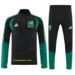 Mexico Black Half Zipper Jacket Tracksuit + Long Pants
