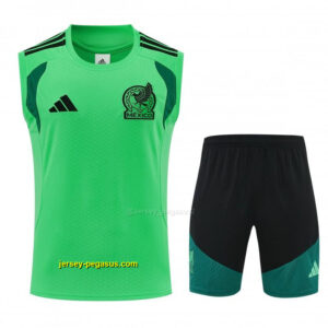Mexico Green Sleeveless Training Vest + Black Shorts Set