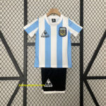 1986 Argentina Home Retro Kids Kits Children Sets Football