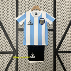 1986 Argentina Home Retro Kids Kits Children Sets Football