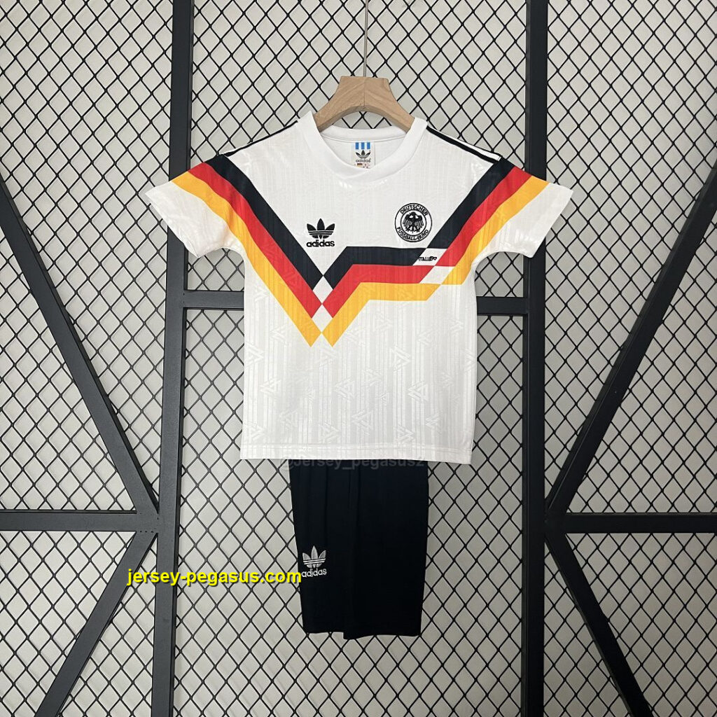 1990 Germany Home Retro Kids Kits World Cup Shirt Cheap Jerseys