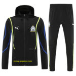 Olympique Marseille Black Full zipper Jacket Tracksuit+ long pants