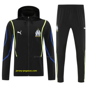Olympique Marseille Black Full zipper Jacket Tracksuit+ long pants