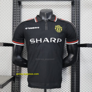 Manchester United Black Retro Kit Player Version Shirt