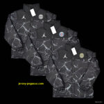 PSG Black with White Marble Pattern Jordan Jacket